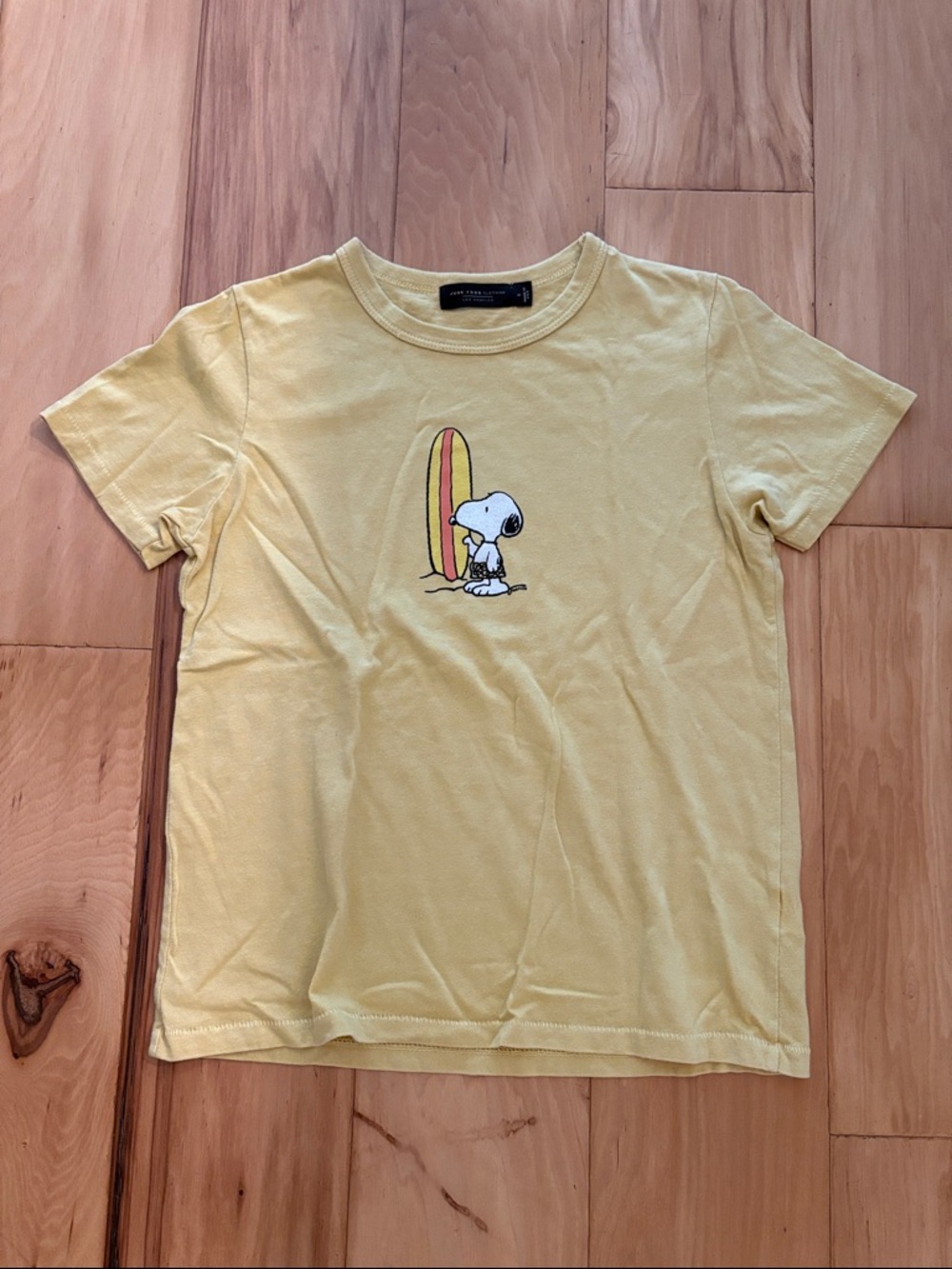 Junk Food Clothing Yellow Snoopy Surf Graphic Tee